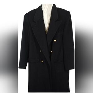 Elegant Black Double-Breasted Women's Coat